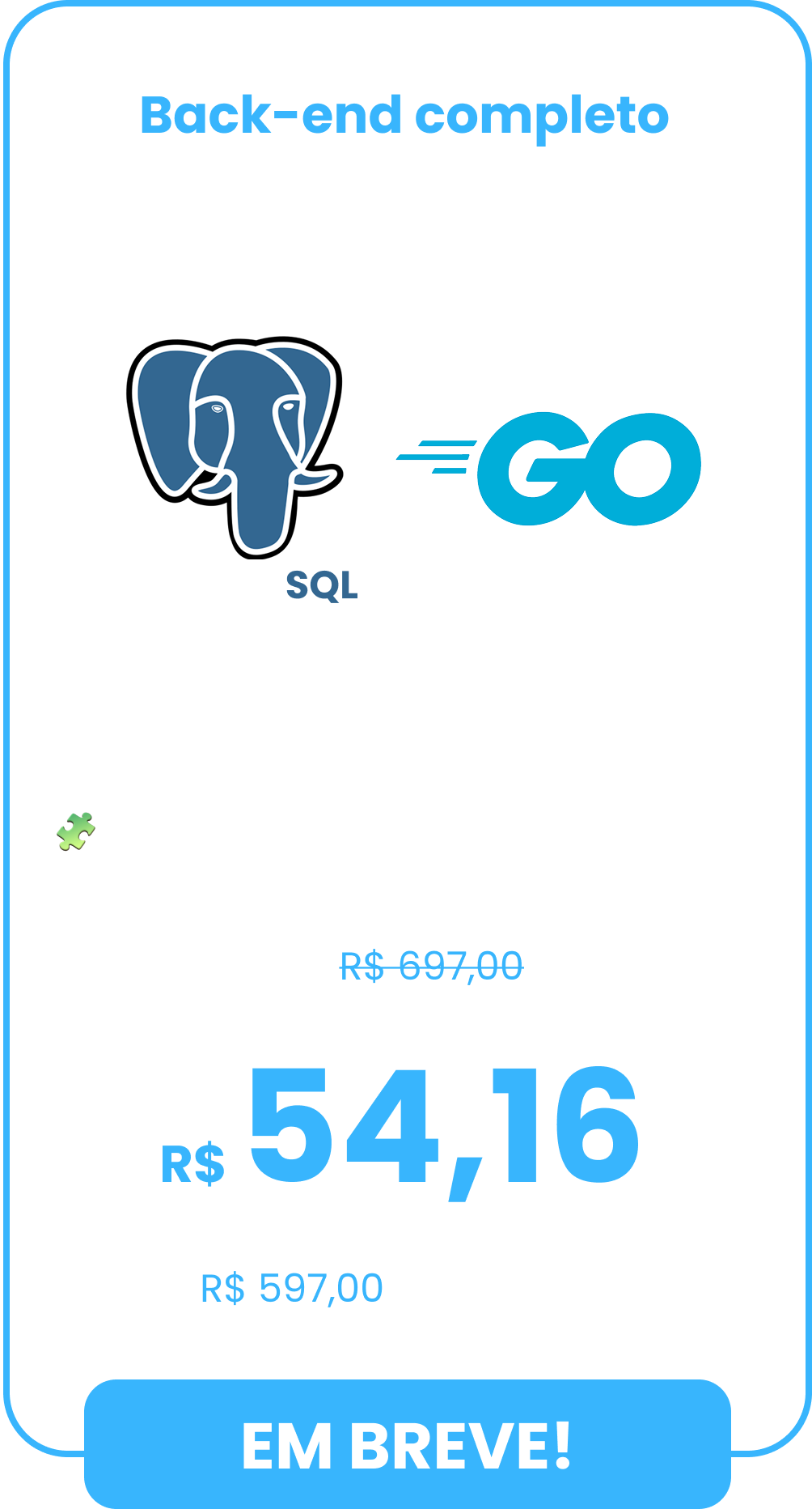 Valores referente ao curso de back-end