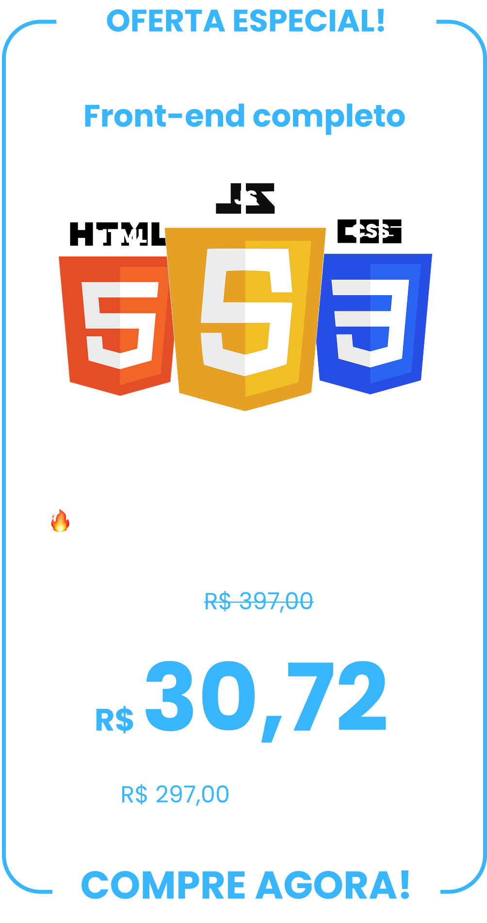 Valores referente ao curso de front-end